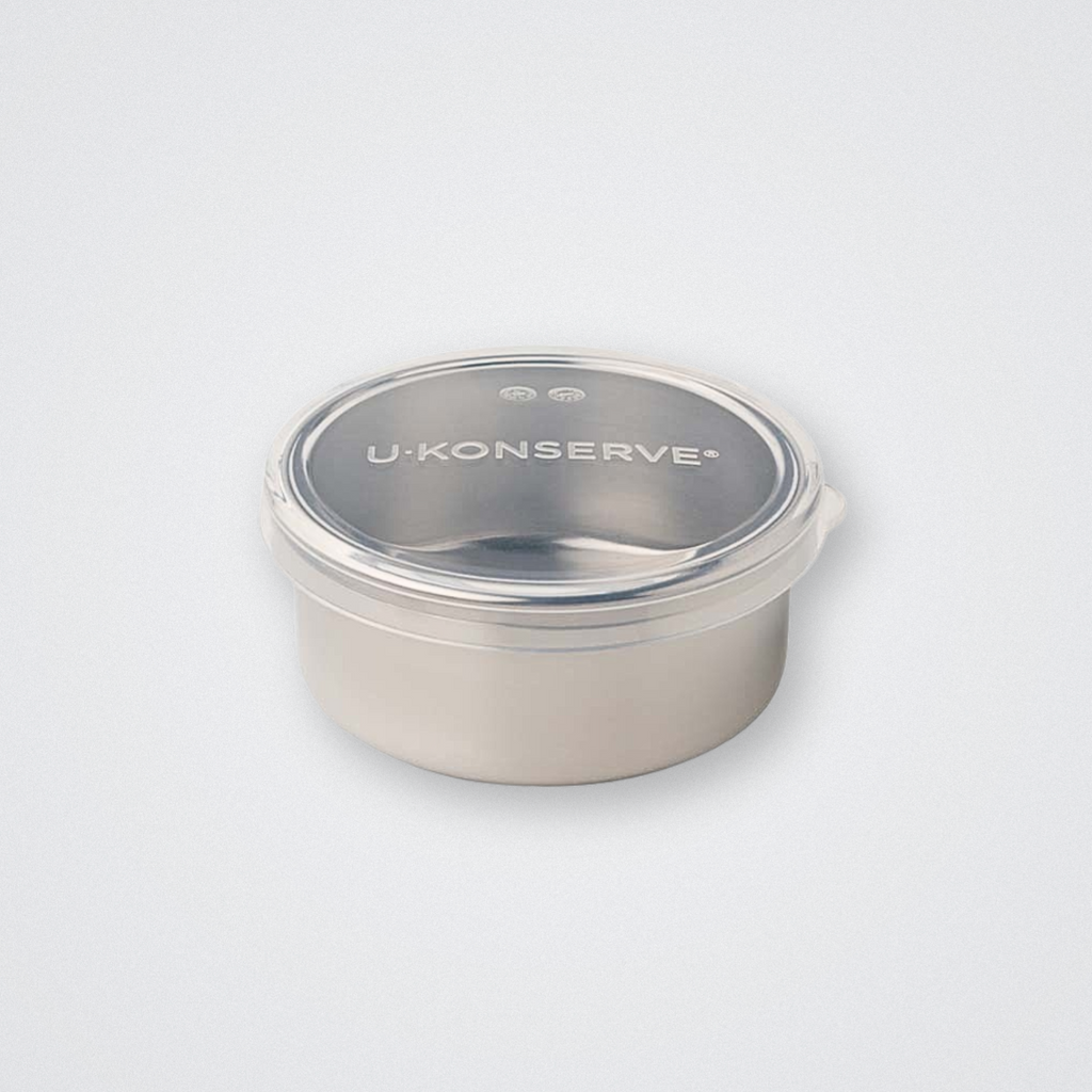 U-konserve eco friendly stainless steel food container lunch box small round clear silicone lid plastic free  5oz 142ml 