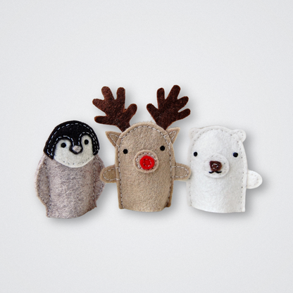 Make Your Own Winter Finger Puppets Craft Kit Christmas Gifts for Kids Eco-friendly Sustainable gifts