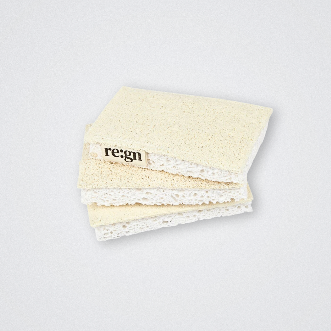 re:gn regn compostable sponges pack of 3 - vegan cellulose plant fibre loofah kitchen sponge eco friendly plastic free
