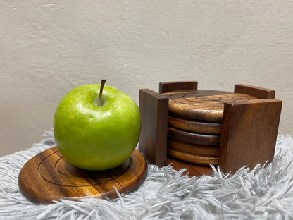 Acacia Wood Coaster Set of 5