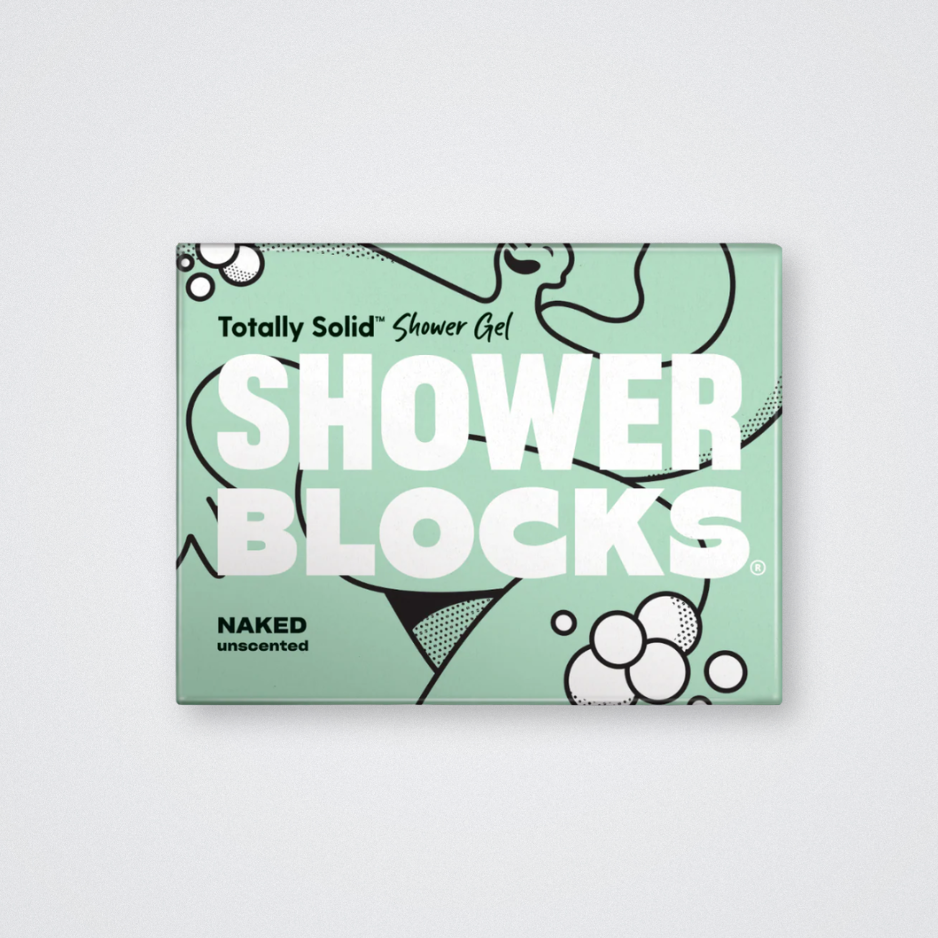 Shower Blocks - Naked Unscented Fragrance Free Solid Shower Gel Plastics Free Eco Friendly Soap bar