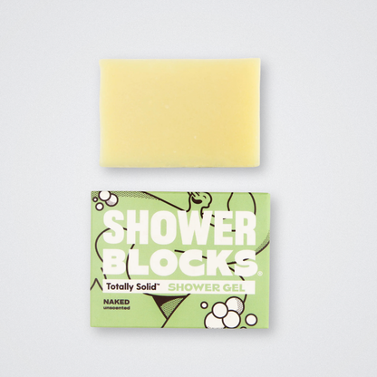 Shower Blocks - Naked Unscented Fragrance Free Solid Shower Gel Plastics Free Eco Friendly Soap bar