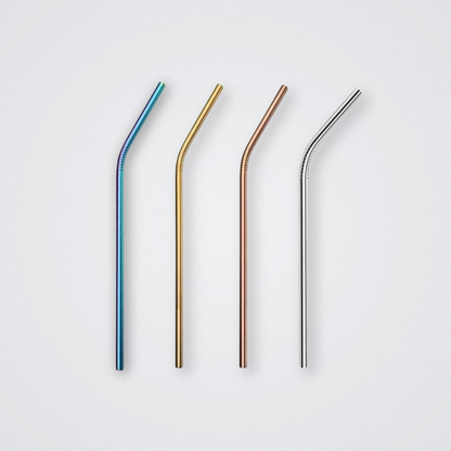 Stainless Steel Straws Plastic Free Rose Gold Rainbow Silver Gold