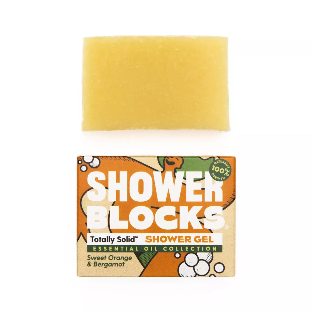 Sweet Orange bergamot shower blocks solid shower gel body soap bar plastic free eco friendly natural 
