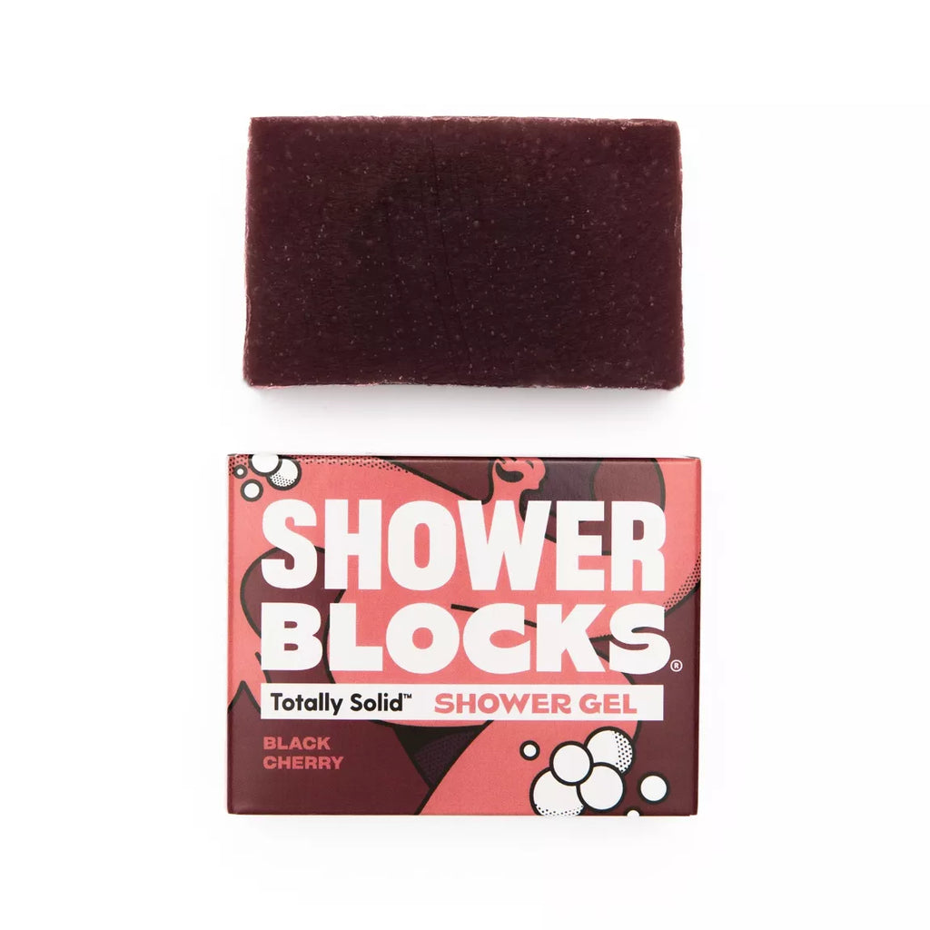 Shower Blocks - Black Cherry Solid Shower Gel Plastic Free Eco Friendly Body Soap Bar