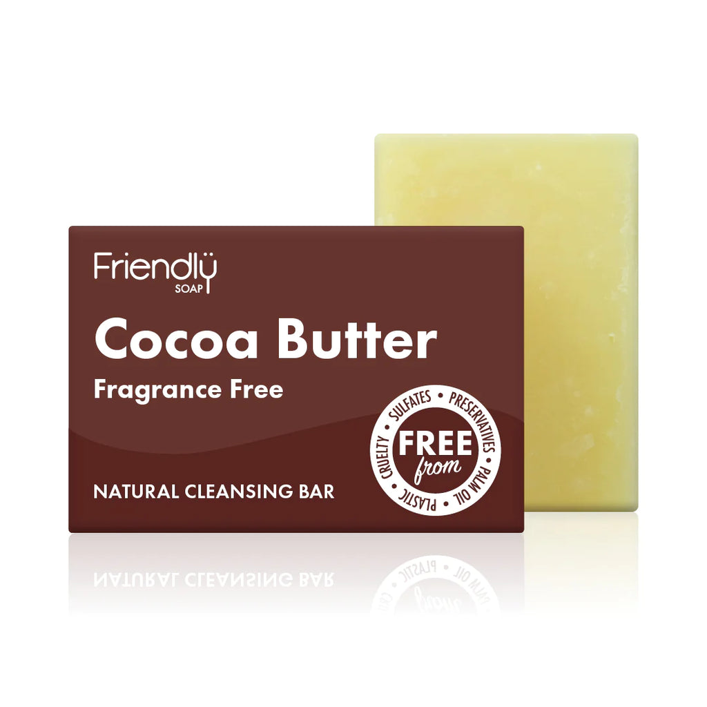friendly face cleansing bar cocoa butter fragrance free natural vegan handmade sulfate free plastic free palm oil free
