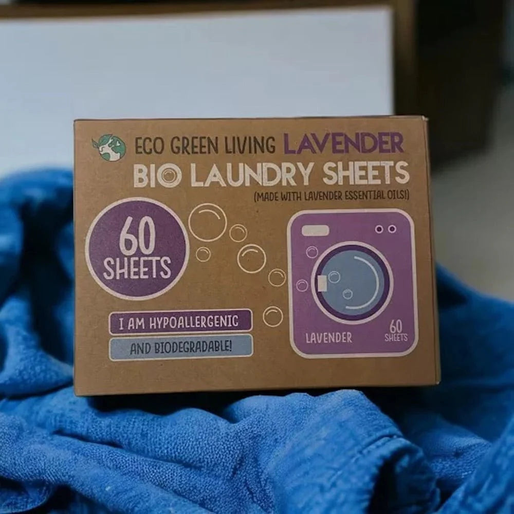 Eco Green Living Lavender Bio Laundry Sheets Plastic Free Hypoallergenic Biodegradable