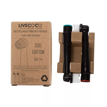 Live coco Oral B compatible eco friendly recyclable soft bristles junior brush heads kids