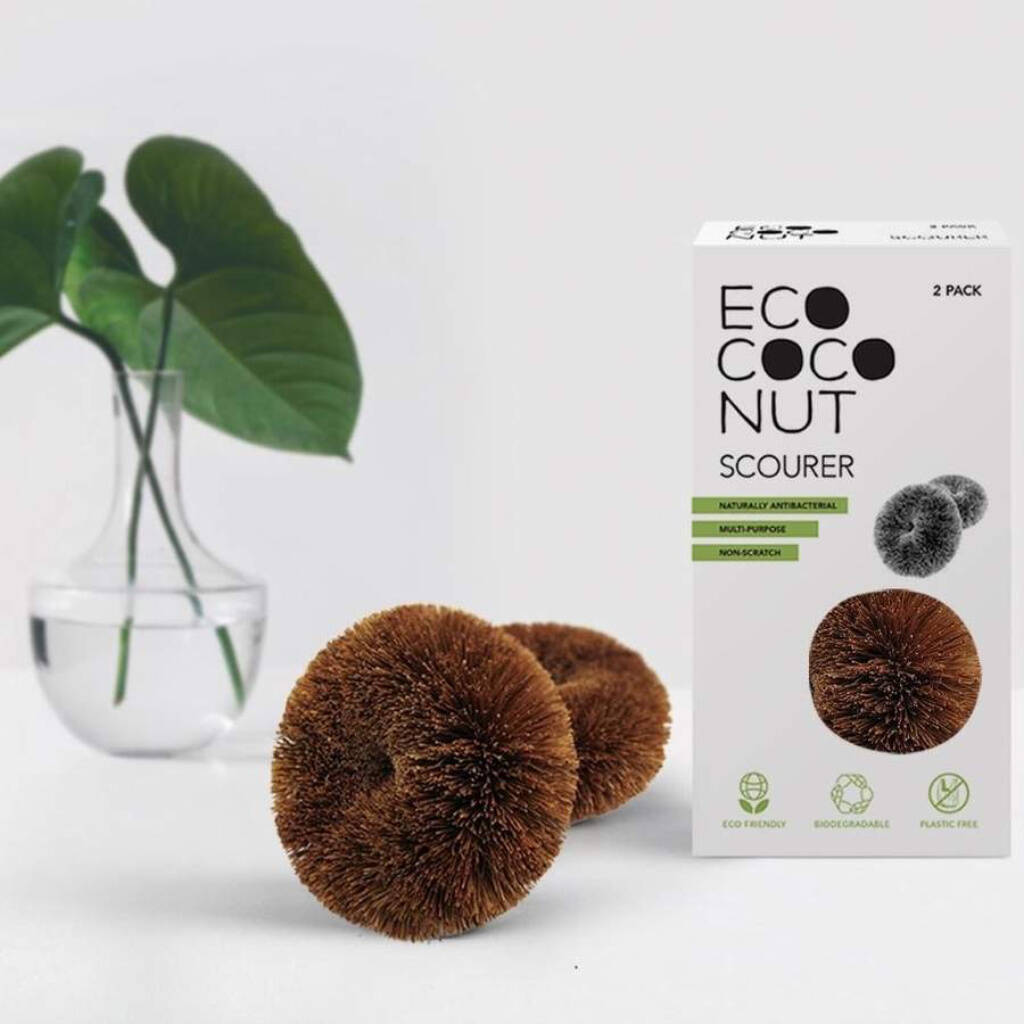 eco coconut natural biodegradable scourer pack of 2 eco friendly plastic free
