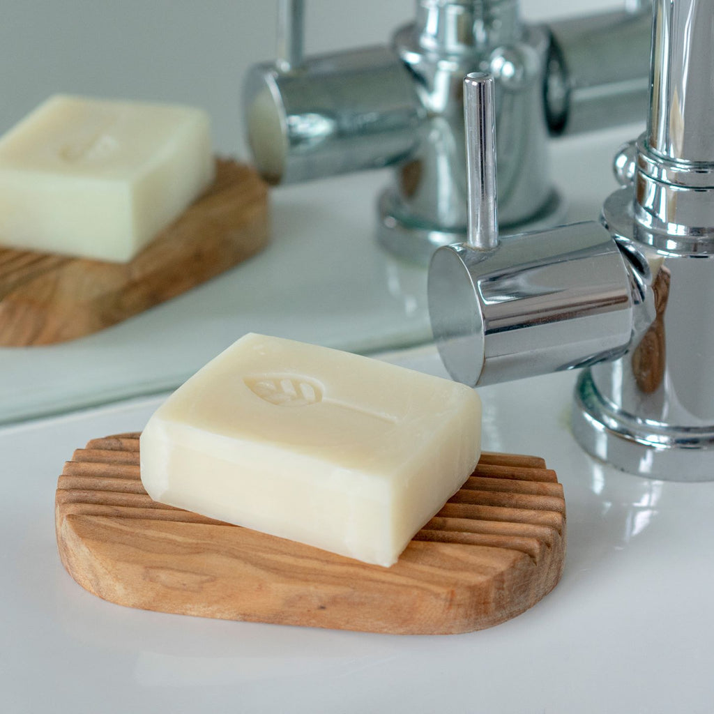 Olive Wood Natural Soap Dish with Grooves Eco Living Natural Plastic Free Eco Friendly