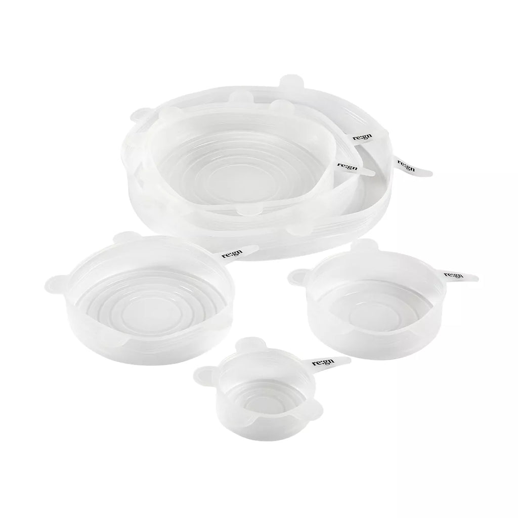 Re:gn reusable silicone lids plastic free eco friendly set of 6 food container lids storage