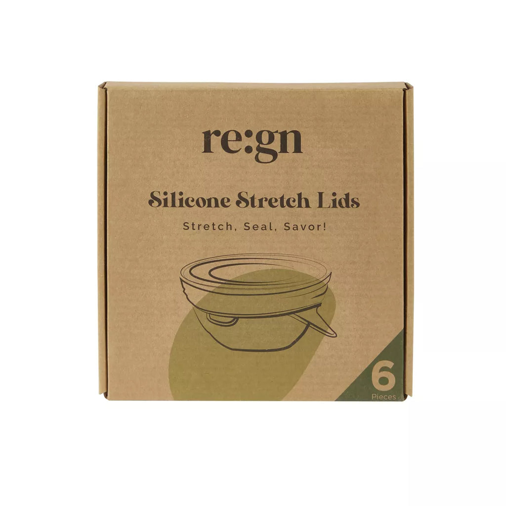 Re:gn reusable silicone lids plastic free eco friendly set of 6 food container lids storage