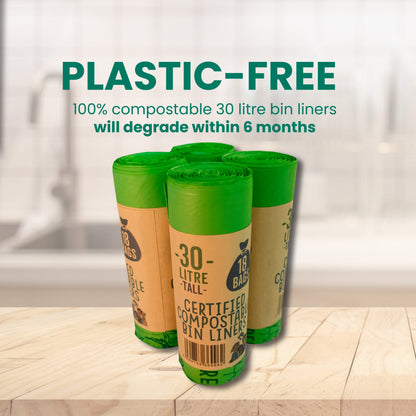 eco green living compostable bin liners 30l litres 