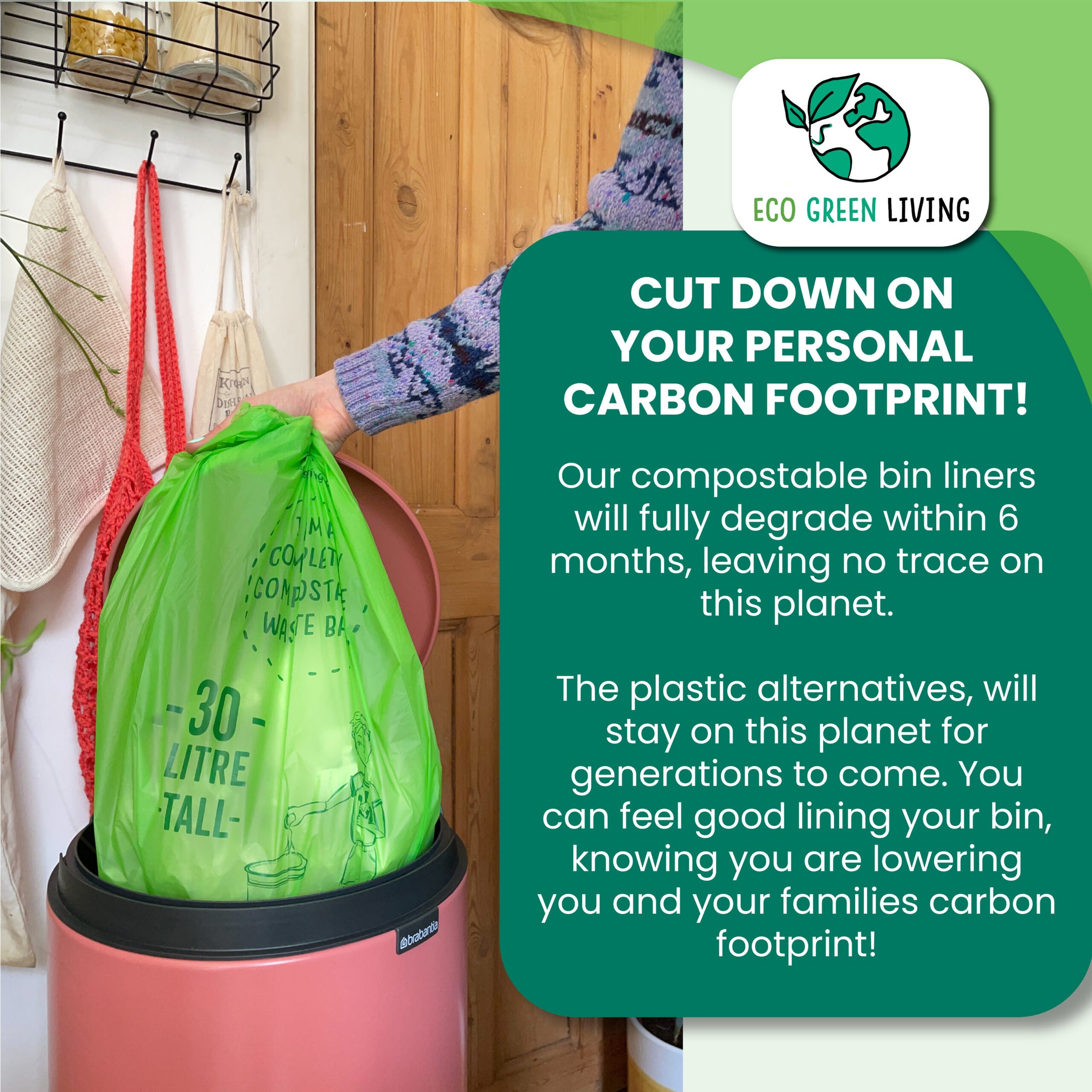 Compostable Waste Bags 30 Litres Plastics Free