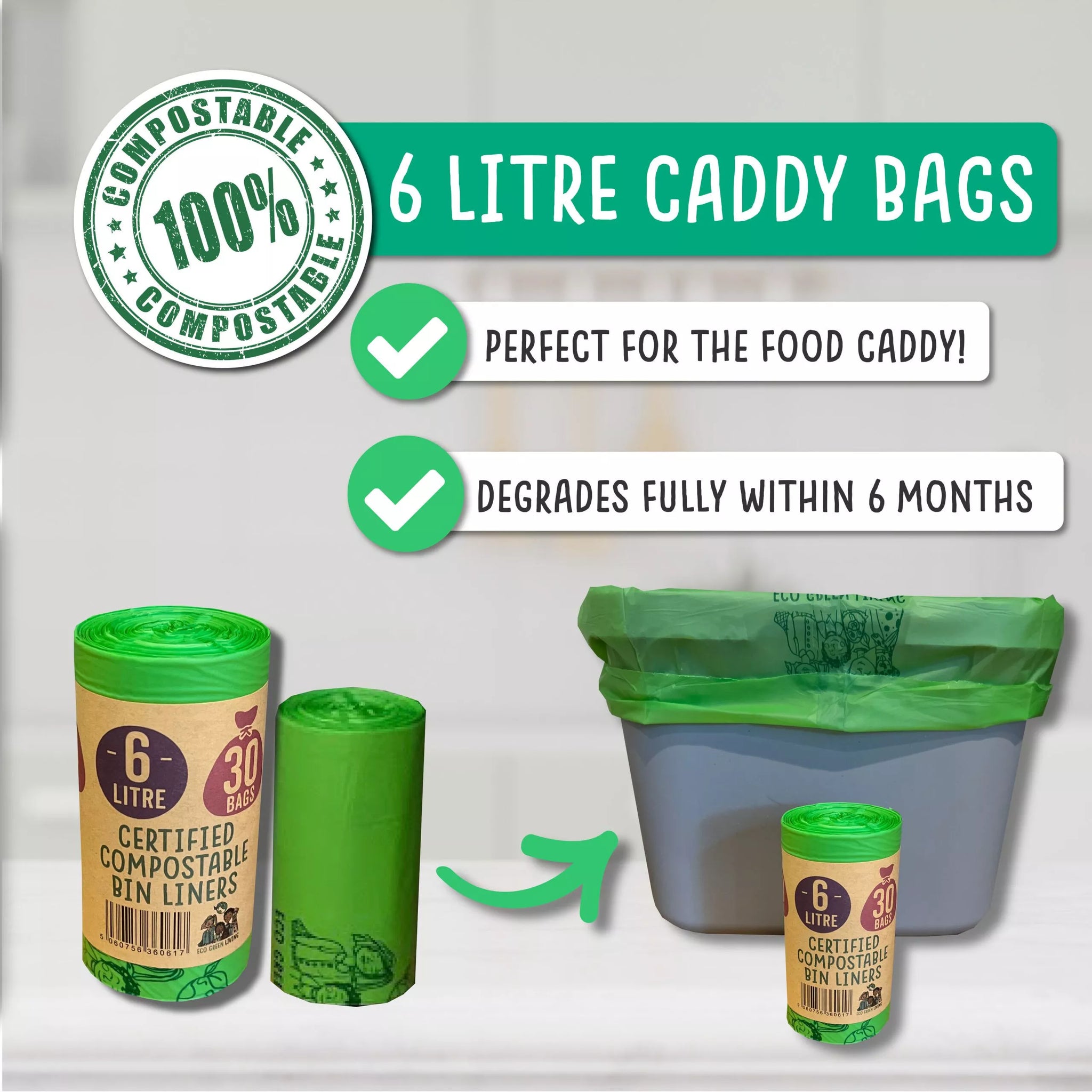 Compostable Caddy Bags Litre – Plastics Free