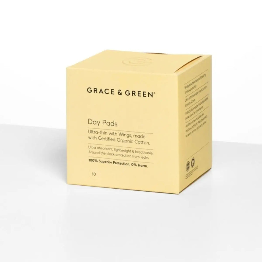 Eco friendly period pads organic cotton plastic free grace and green day