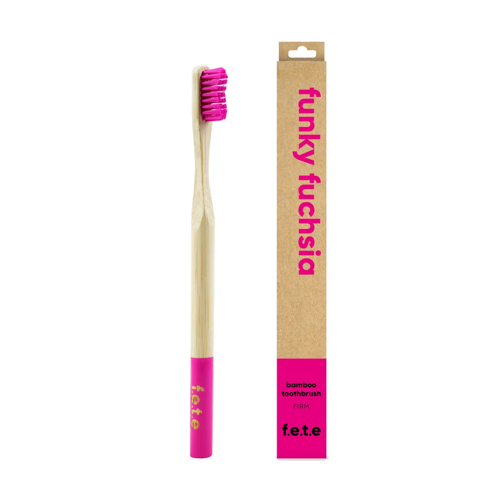 f.e.t.e. Firm Bamboo toothbrush Adult in Pink Funky fuchsia