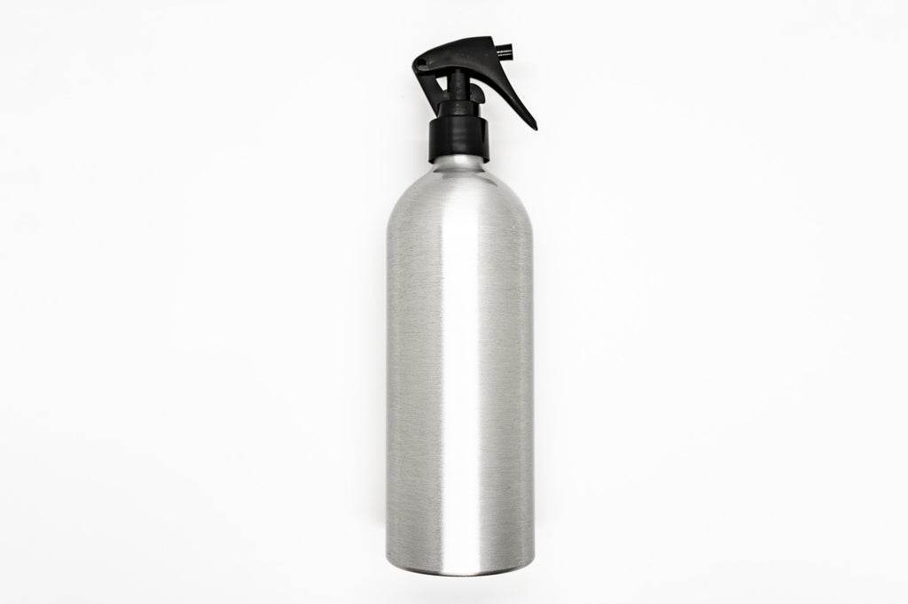 plastic free aluminium travel bottle 100ml 500ml reusable refillable spray nozzle