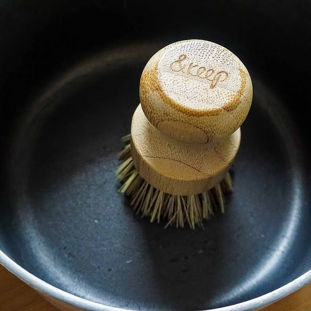 Wooden Pot Brush Cleaning Kitchen Washing up Plastic Free and All natural Bamboo