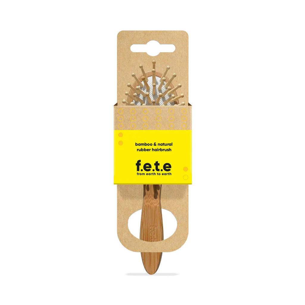 f.e.t.e Bamboo Natural Rubber Hairbrush Small rounded