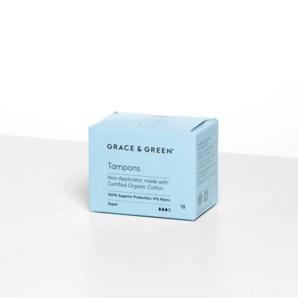 Eco friendly tampons organic cotton plastic free natural grace and green