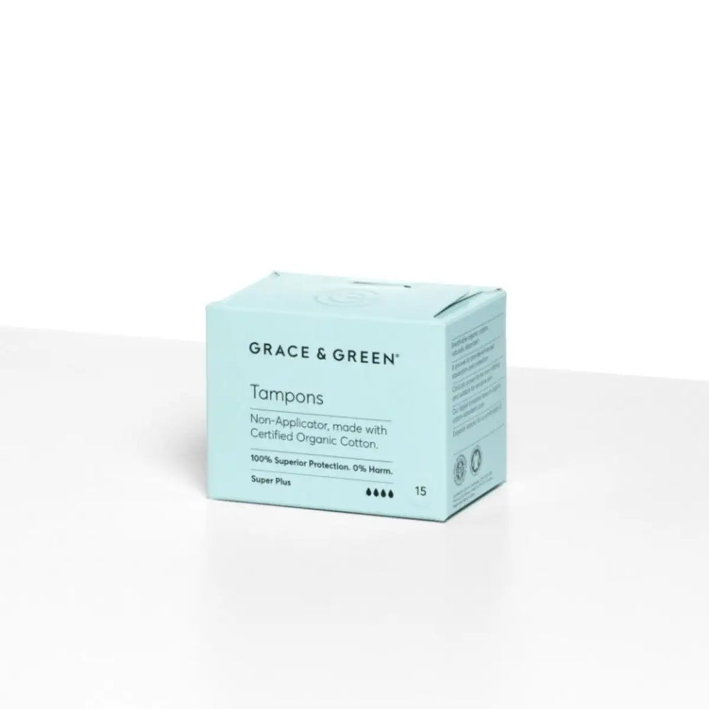 Eco friendly tampons organic cotton plastic free natural grace and green
