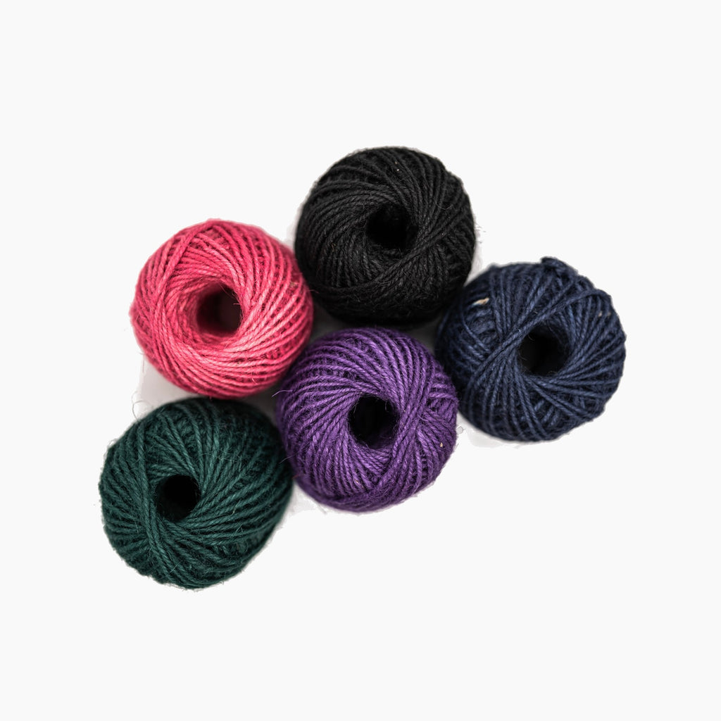 cotton twine natural plastic free pink purple navy green black