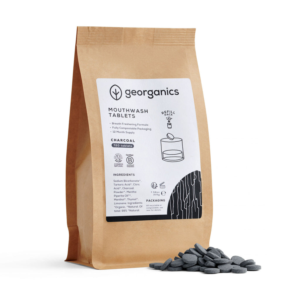 Georganics Mouthwash Tablets Refill 720 Charcoal