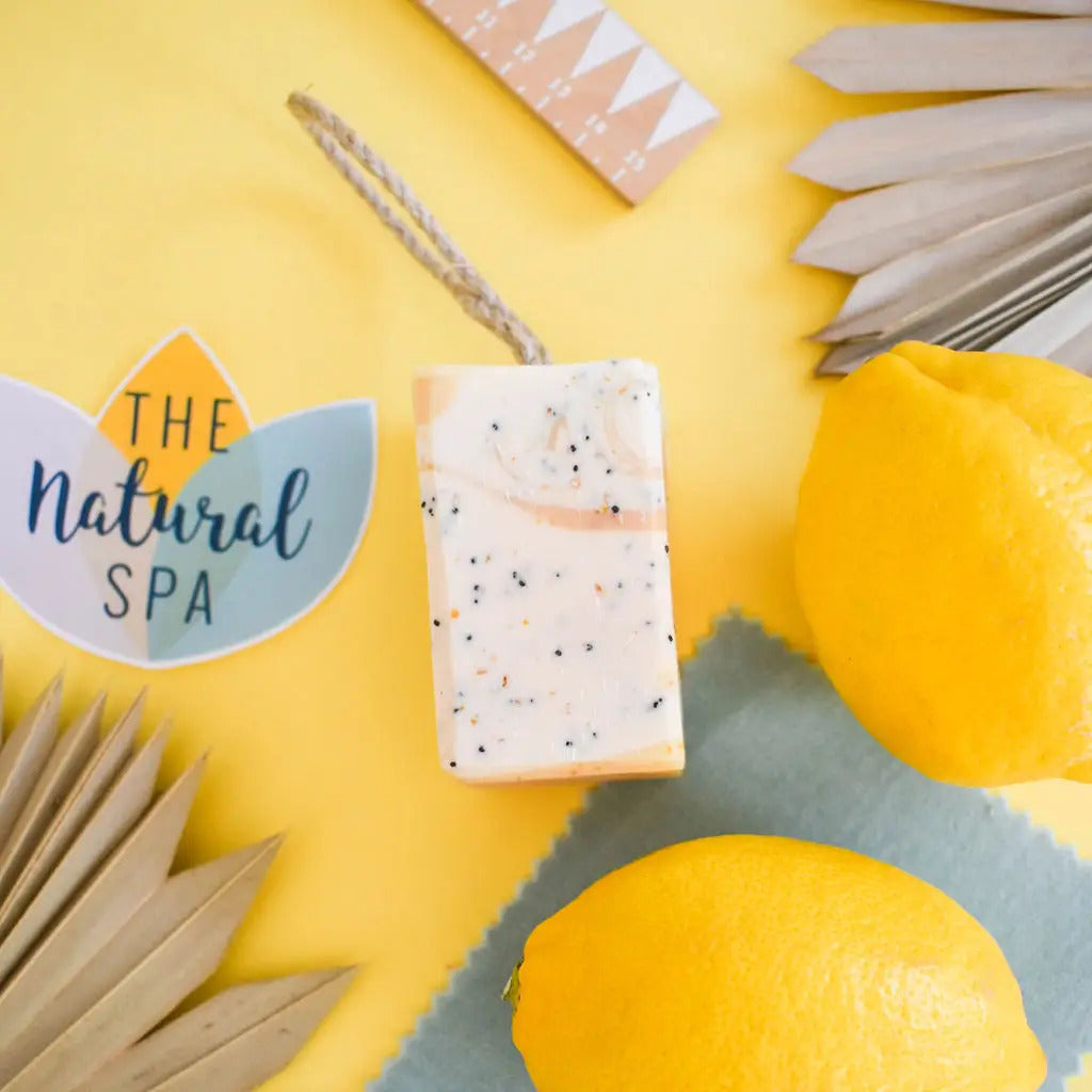 Natural Spa Cosmetics Lemon Sorbet Vegan Soap on a rope